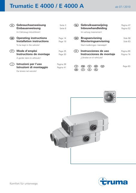 Trumatic E 4000 / E 4000 A - Ostsee Campingpartner