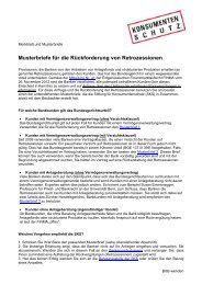 Musterbriefe für die Rückforderung von Retrozessionen - Stiftung für ...