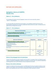 NATURE DES EPREUVES : Agrégation interne et CAERPA Section ...