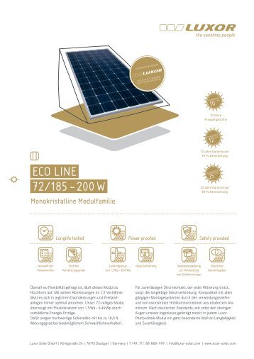 Eco Line 72 / 185-200W - Krannich Solar