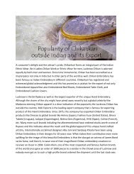 Popularity of Chikankari outside India and Exports