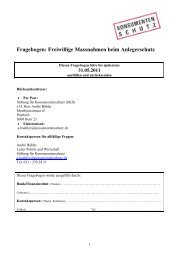 Fragebogen - Stiftung für Konsumentenschutz