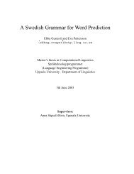 A Swedish Grammar for Word Prediction - Stp