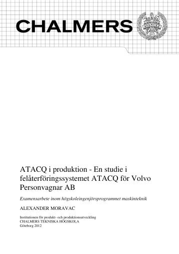 ATACQ i produktion - Chalmers tekniska högskola