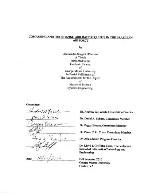 [Sample B: Approval/Signature Sheet] - George Mason University