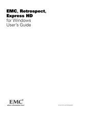 EMC® Retrospect® Express HD for Windows User's Guide - Roxio