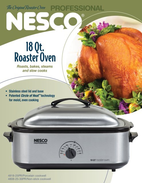 18 Qt. Black Roaster Oven Porcelain Cookwell | NESCO