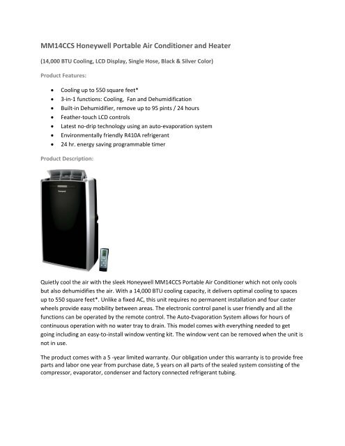 Honeywell portable best sale air conditioner heater