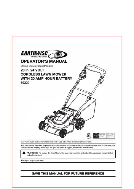 Earthwise 60220 battery sales