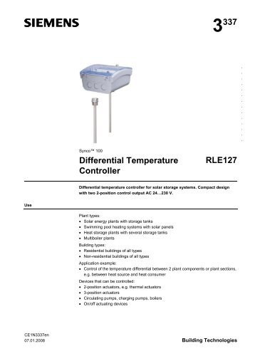 3337 Differential Temperature Controller RLE127 - Sieline