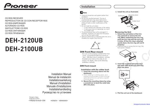 CD/USB receiver Pioneer DEH-2100UB - 130 ? ??