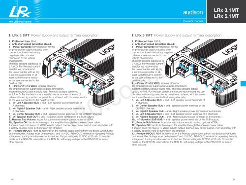 Car amplifier Audison LRx 5.1MT