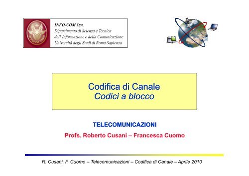 Codifica di Canale - InfoCom - Sapienza