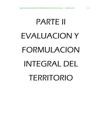 parte ii evaluacion y formulacion integral del territorio - Amagá