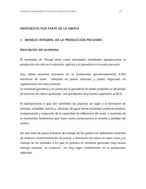 parte ii evaluacion y formulacion integral del territorio - Amagá