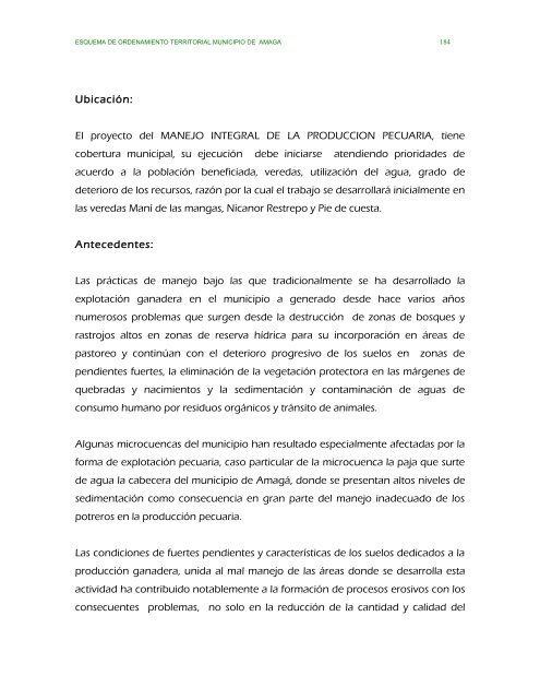 parte ii evaluacion y formulacion integral del territorio - Amagá