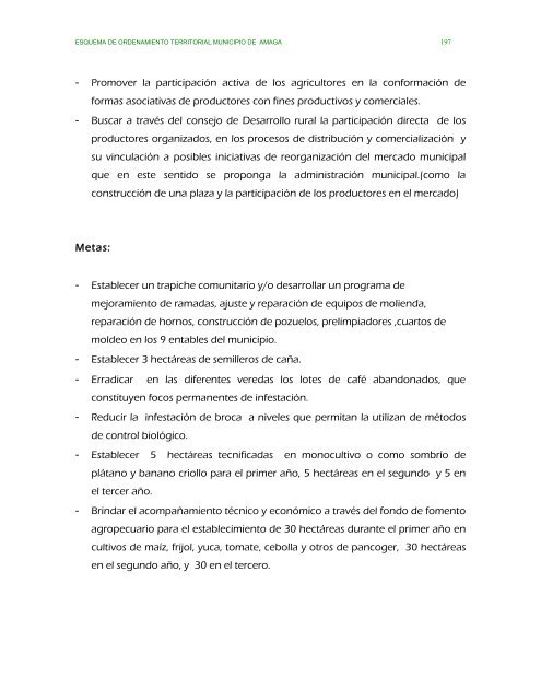 parte ii evaluacion y formulacion integral del territorio - Amagá