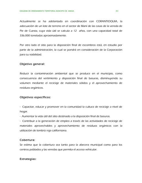 parte ii evaluacion y formulacion integral del territorio - Amagá