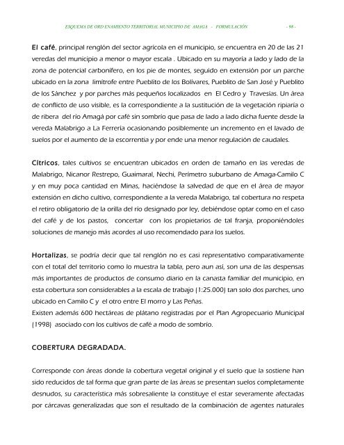 parte ii evaluacion y formulacion integral del territorio - Amagá