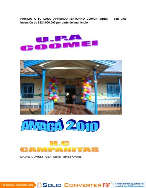 informe de gestión direccion de educación y cultura amagá 2010