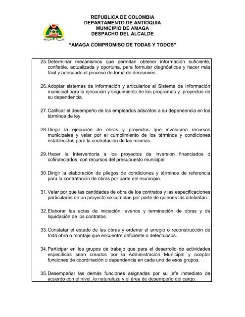 amaga compromiso de todas y todos - Amagá