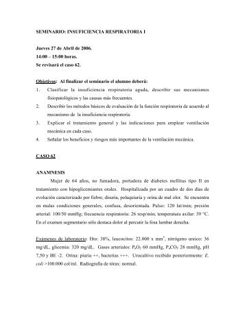 SEMINARIO: INSUFICIENCIA RESPIRATORIA I Jueves 27 de Abril ...