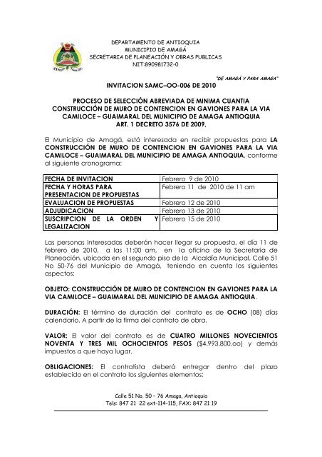 INVITACION SAMC - Amagá