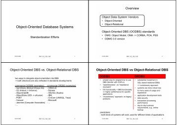Object-Oriented Database Systems - IfI