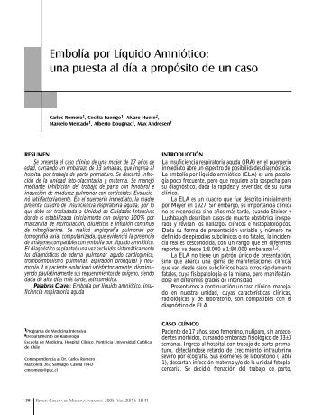 Embolía por Líquido Amniótico - Escuela de Medicina