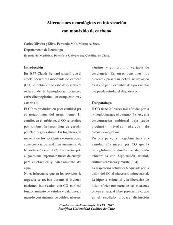 Alteraciones neurológicas en intoxicación con monóxido de carbono