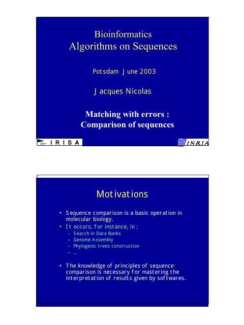 Algorithms on Sequences