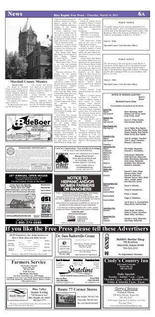 eFreePress 03.14.13.pdf - Blue Rapids Free Press