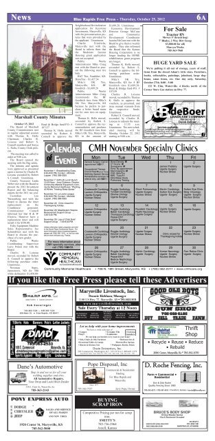 eFreePress 10.25.12.pdf - Blue Rapids Free Press