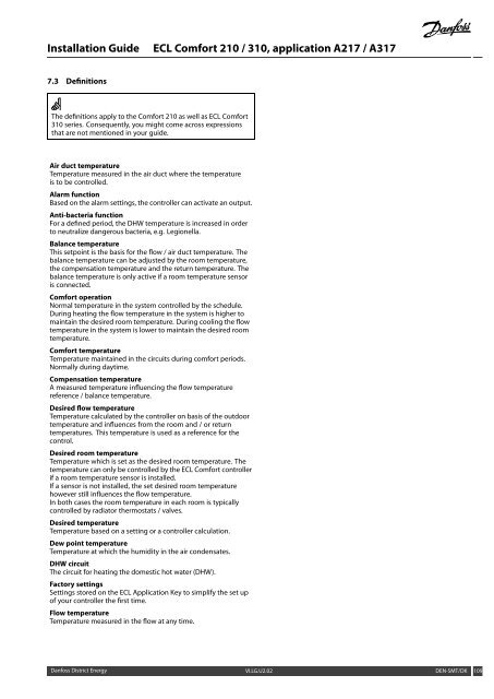 ECL Comfort 210/310, A217/A317 Installation Guide - Danfoss ...