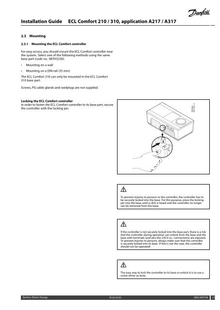 ECL Comfort 210/310, A217/A317 Installation Guide - Danfoss ...