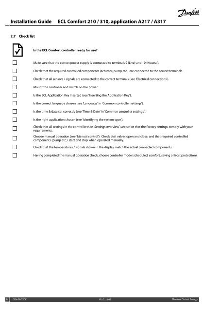 ECL Comfort 210/310, A217/A317 Installation Guide - Danfoss ...