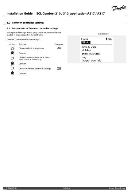 ECL Comfort 210/310, A217/A317 Installation Guide - Danfoss ...