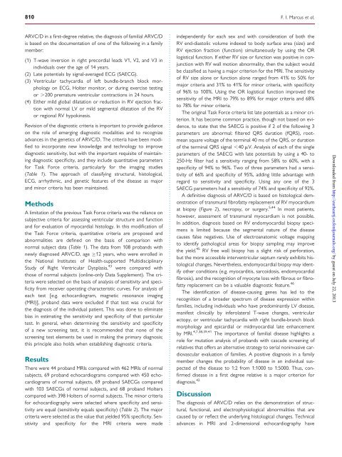 Diagnosis of arrhythmogenic right ventricular cardiomyopathy ...