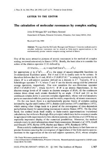 The calculation of molecular resonances by complex scaling