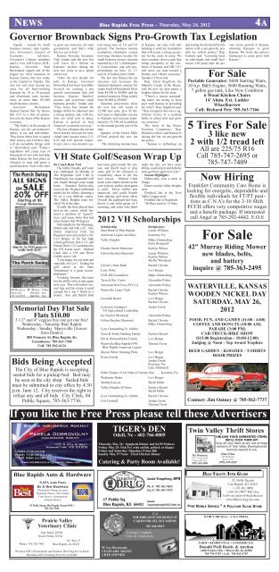 eFreePress 05.24.12.pdf - Blue Rapids Free Press