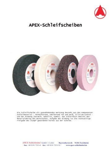 Apex-Schleifscheiben - APEX - Schleifmittel