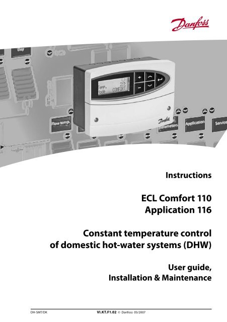 ECL Comfort 110 Application 116 Constant temperature control of ...