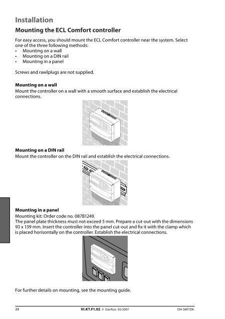 ECL Comfort 110 Application 116 Constant temperature control of ...