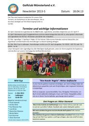 Golfclub Münsterland e.V. Newsletter 2013-5 18.04.13 Datum ...