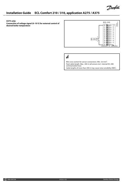 ECL Comfort 210/310, A275/A375 Installation Guide - Danfoss ...