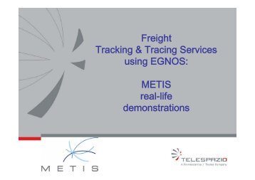 METIS real-life demonstrations - Projet EuroMed Transport