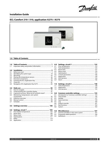 ECL Comfort 210/310, A275/A375 Installation Guide - Danfoss ...