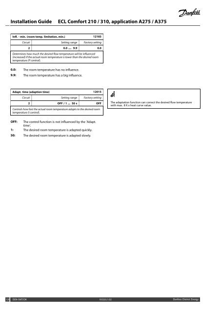 ECL Comfort 210/310, A275/A375 Installation Guide - Danfoss ...