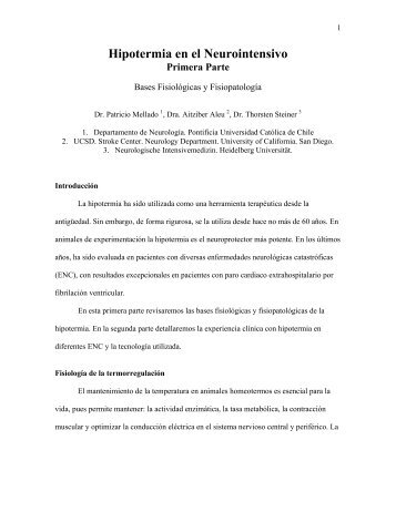 Hipotermia en el Neurointensivo - Escuela de Medicina