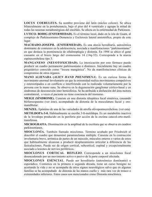 DICCIONARIO EXTRAPIRAMIDAL - Escuela de Medicina